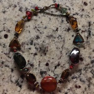 Chunky stone statement necklace multicolor funky